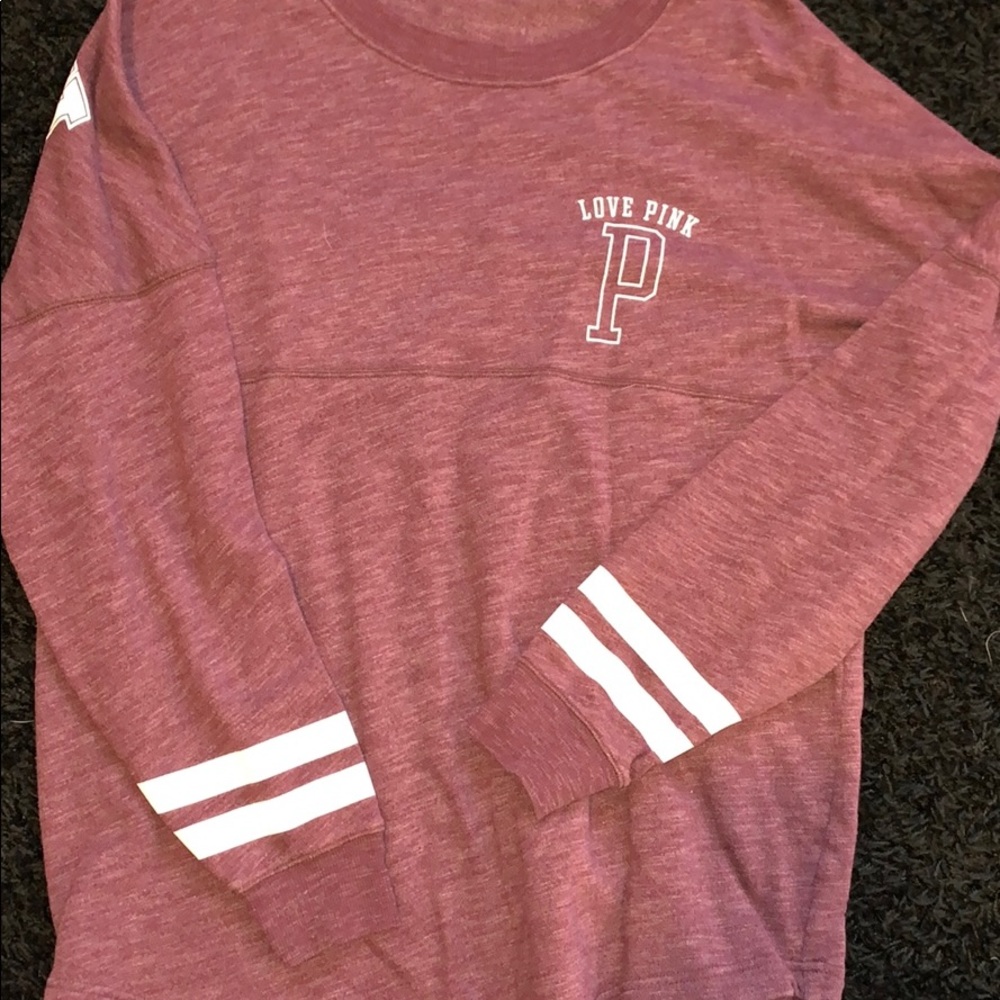 Pink oversized long sleeve shirt